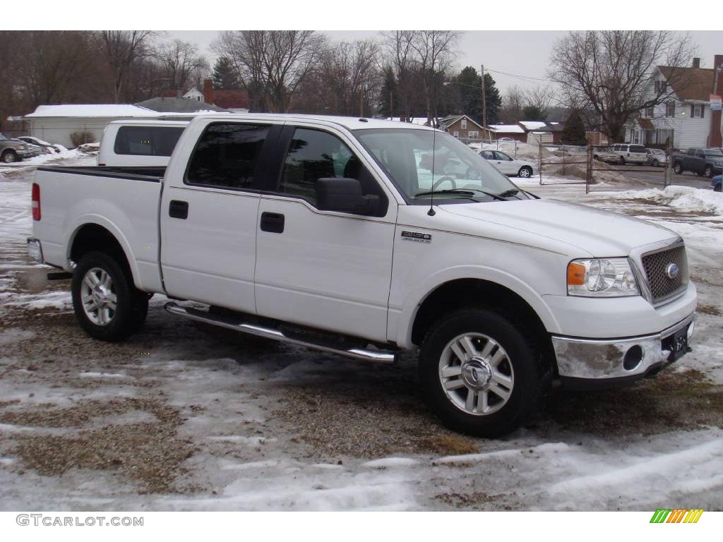 2006 F150 Lariat SuperCrew 4x4 - Oxford White / Tan photo #5