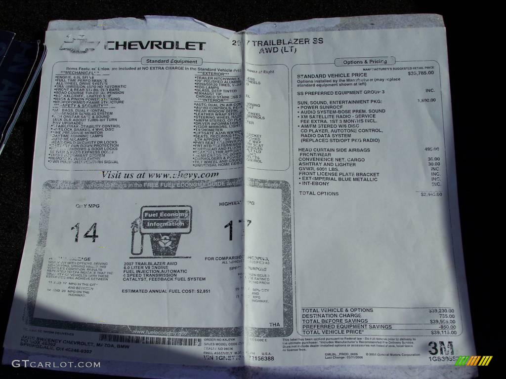 2007 TrailBlazer SS 4x4 - Imperial Blue Metallic / Ebony photo #5