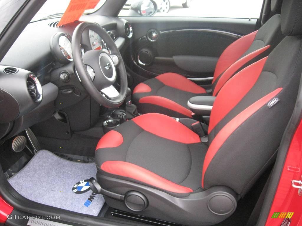 Black/Rooster Red Interior 2009 Mini Cooper S Hardtop Photo #25333718