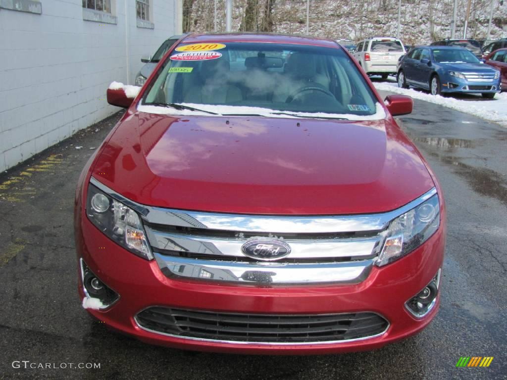 2010 Fusion SEL V6 - Sangria Red Metallic / Camel photo #5