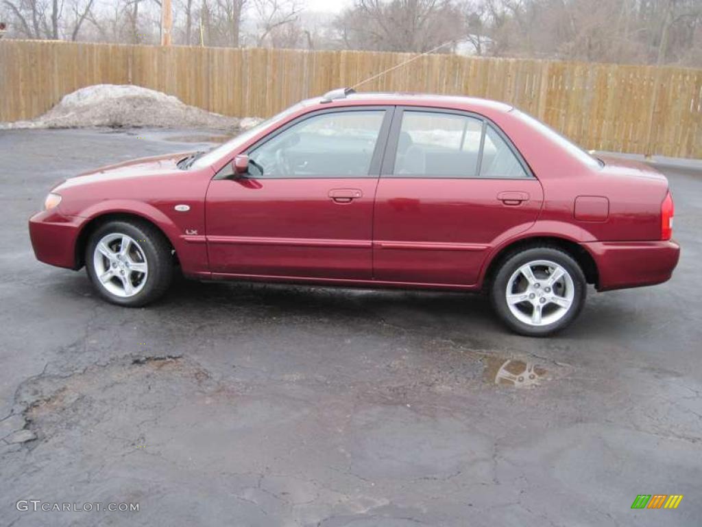 2003 Protege LX - Garnet Red Mica / Gray photo #18