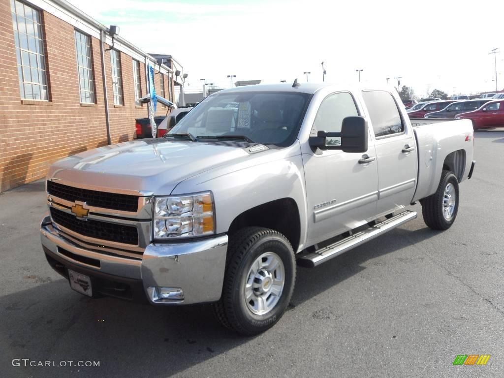 2010 Silverado 2500HD LT Crew Cab 4x4 - Sheer Silver Metallic / Light Titanium/Ebony photo #1