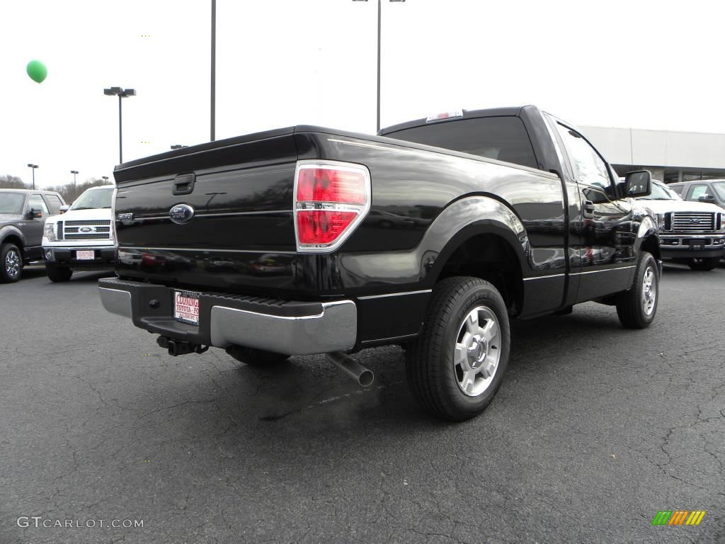 2010 F150 XLT Regular Cab - Tuxedo Black / Medium Stone photo #3