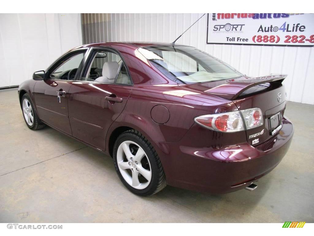 2006 MAZDA6 i Sedan - Black Cherry Mica / Beige photo #7