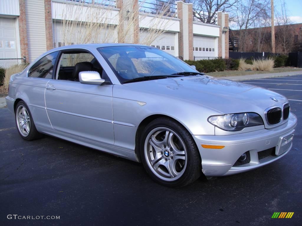 2004 3 Series 330i Coupe - Titanium Silver Metallic / Black photo #8