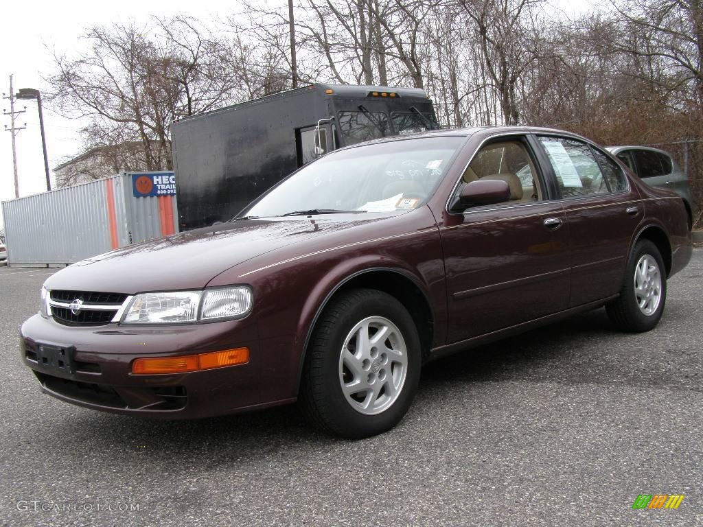 1998 Maxima GLE - Red Pearl Metallic / Beige photo #1