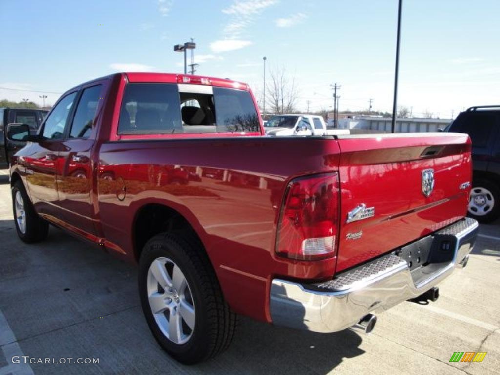 2010 Ram 1500 Big Horn Quad Cab 4x4 - Inferno Red Crystal Pearl / Dark Slate/Medium Graystone photo #5