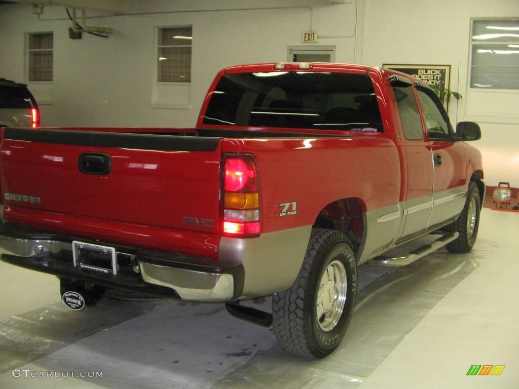 2002 Sierra 1500 SLE Extended Cab 4x4 - Fire Red / Graphite photo #6