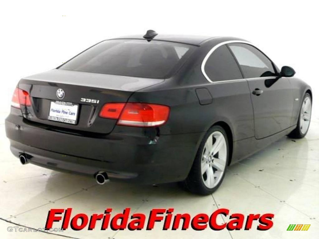 2007 3 Series 335i Coupe - Black Sapphire Metallic / Cream Beige photo #2