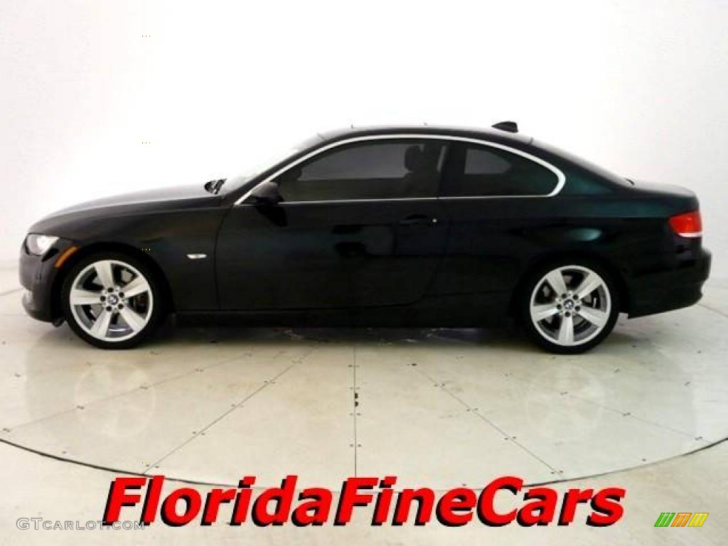 2007 3 Series 335i Coupe - Black Sapphire Metallic / Cream Beige photo #3