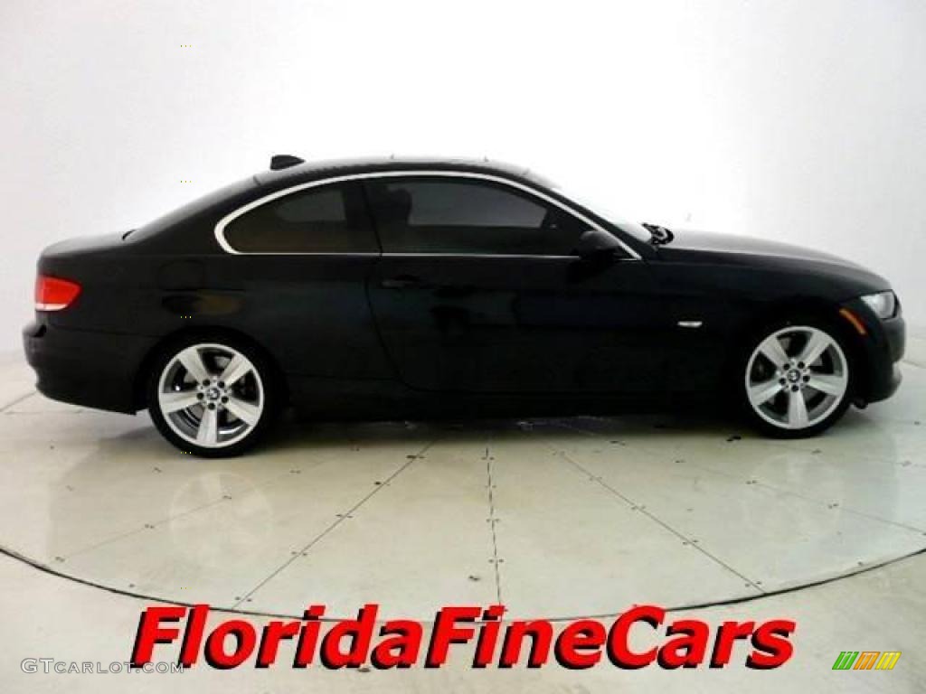 2007 3 Series 335i Coupe - Black Sapphire Metallic / Cream Beige photo #4