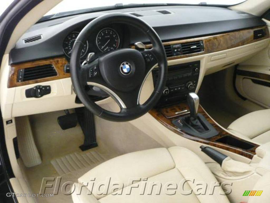 2007 3 Series 335i Coupe - Black Sapphire Metallic / Cream Beige photo #12