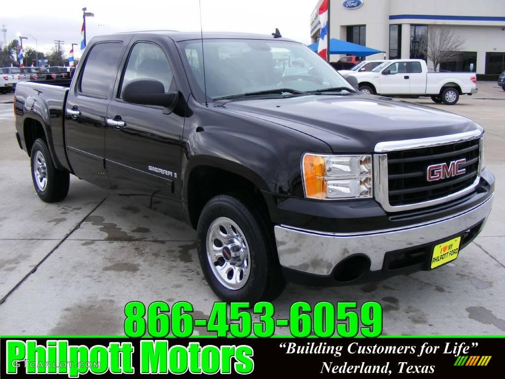 2008 Sierra 1500 SLE Crew Cab - Onyx Black / Ebony/Light Titanium photo #1