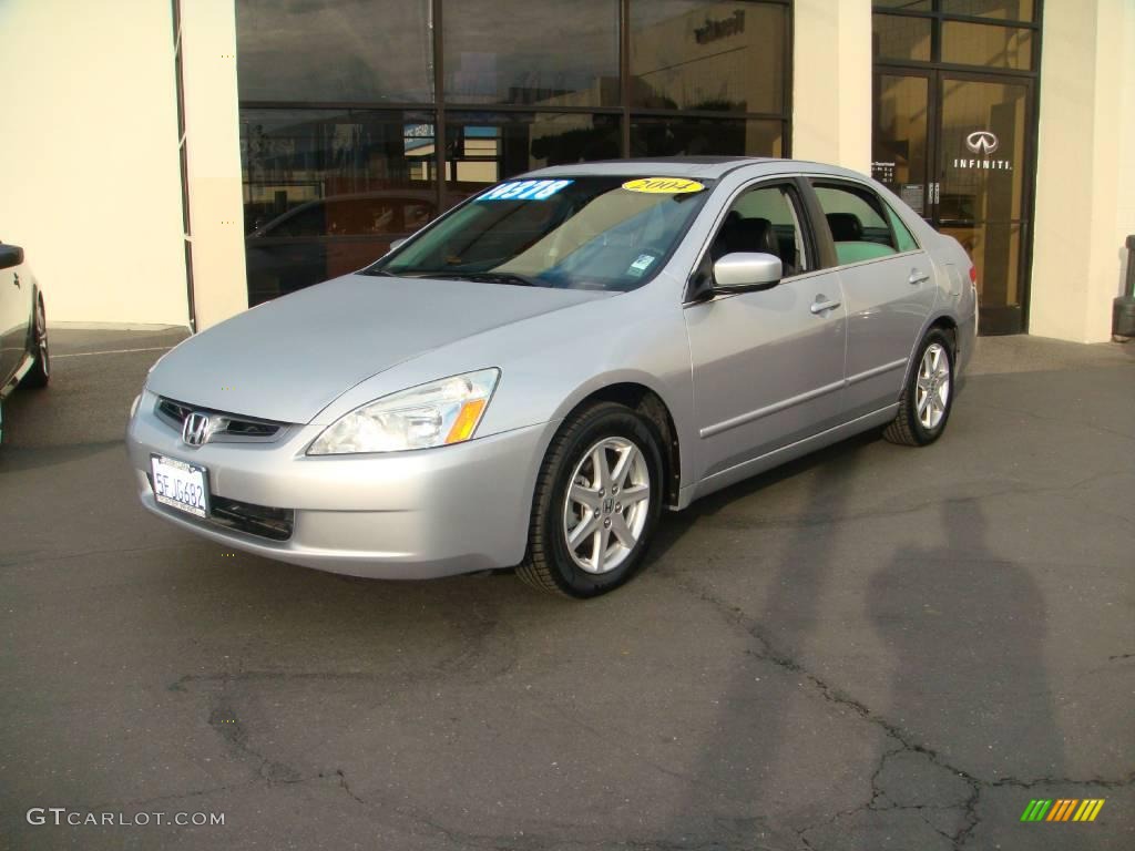 2004 Accord EX V6 Sedan - Satin Silver Metallic / Black photo #1