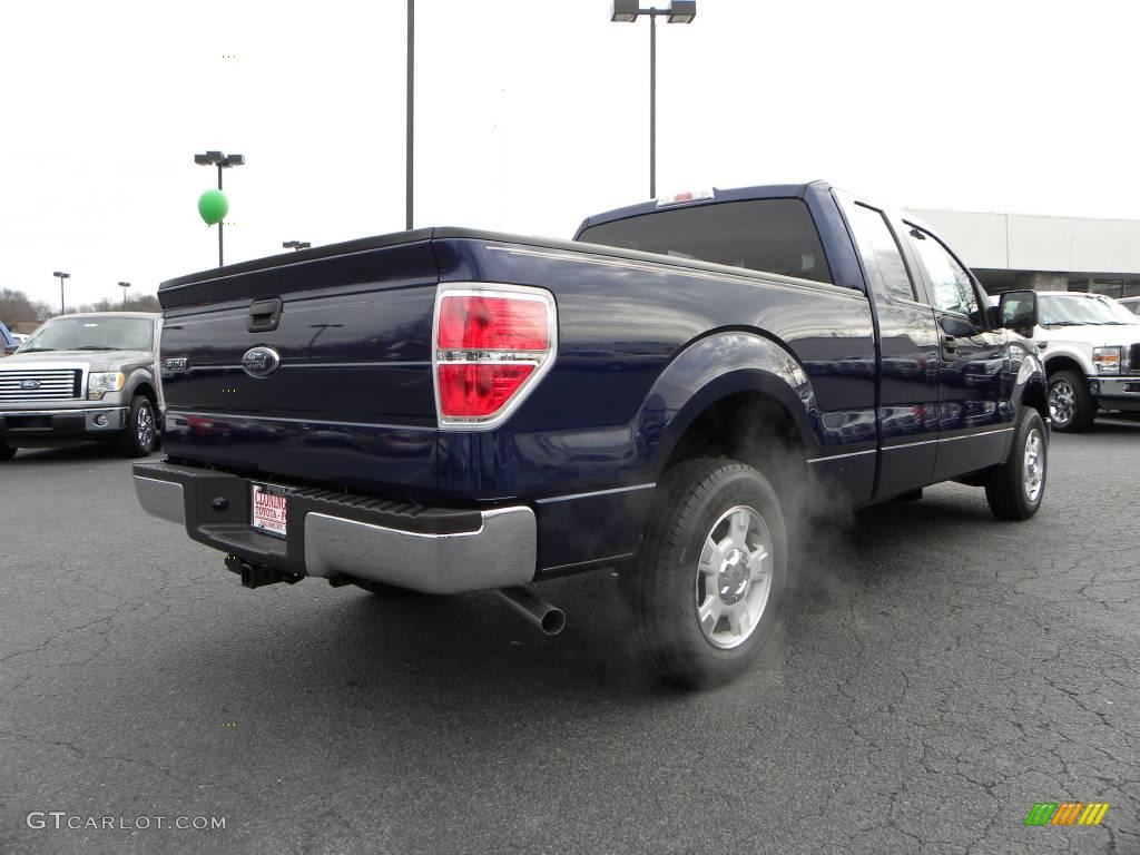 2010 F150 XLT SuperCab - Dark Blue Pearl Metallic / Medium Stone photo #3