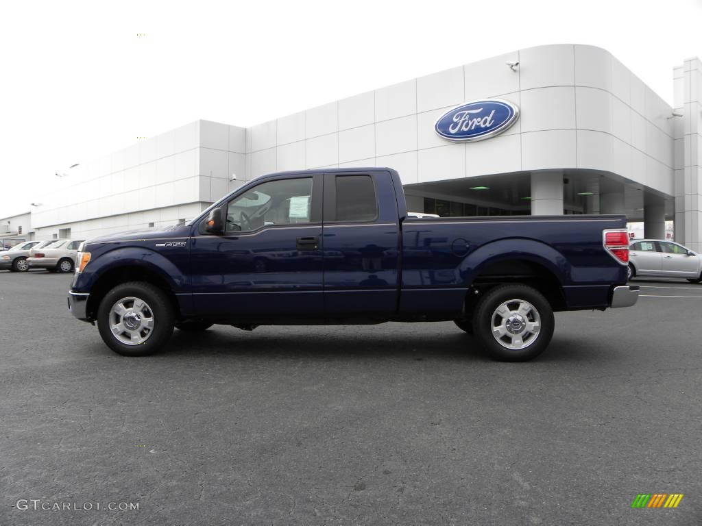 2010 F150 XLT SuperCab - Dark Blue Pearl Metallic / Medium Stone photo #5