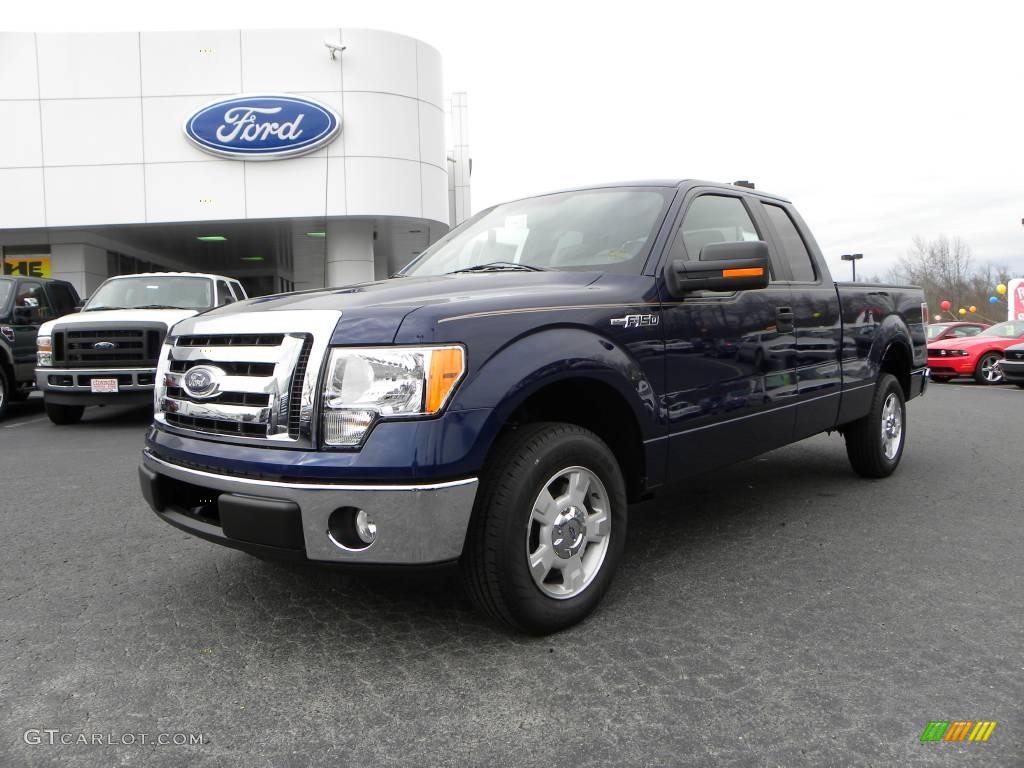 2010 F150 XLT SuperCab - Dark Blue Pearl Metallic / Medium Stone photo #6