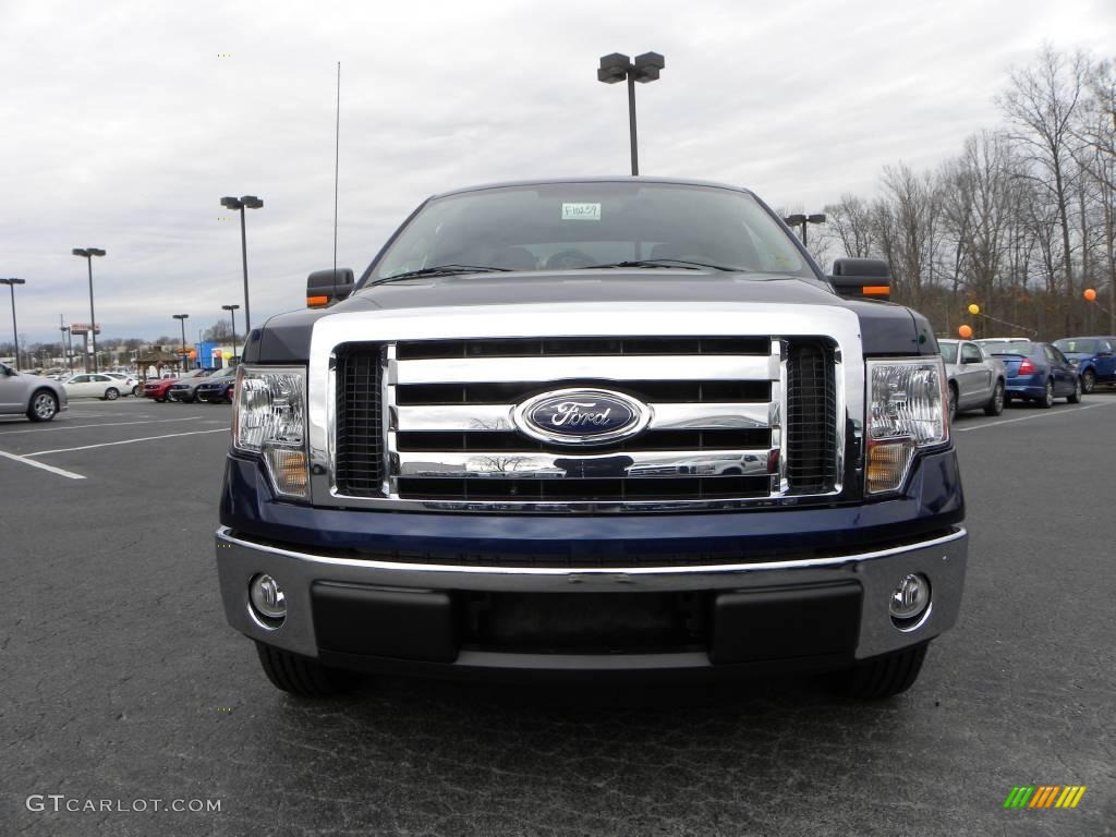 2010 F150 XLT SuperCab - Dark Blue Pearl Metallic / Medium Stone photo #7