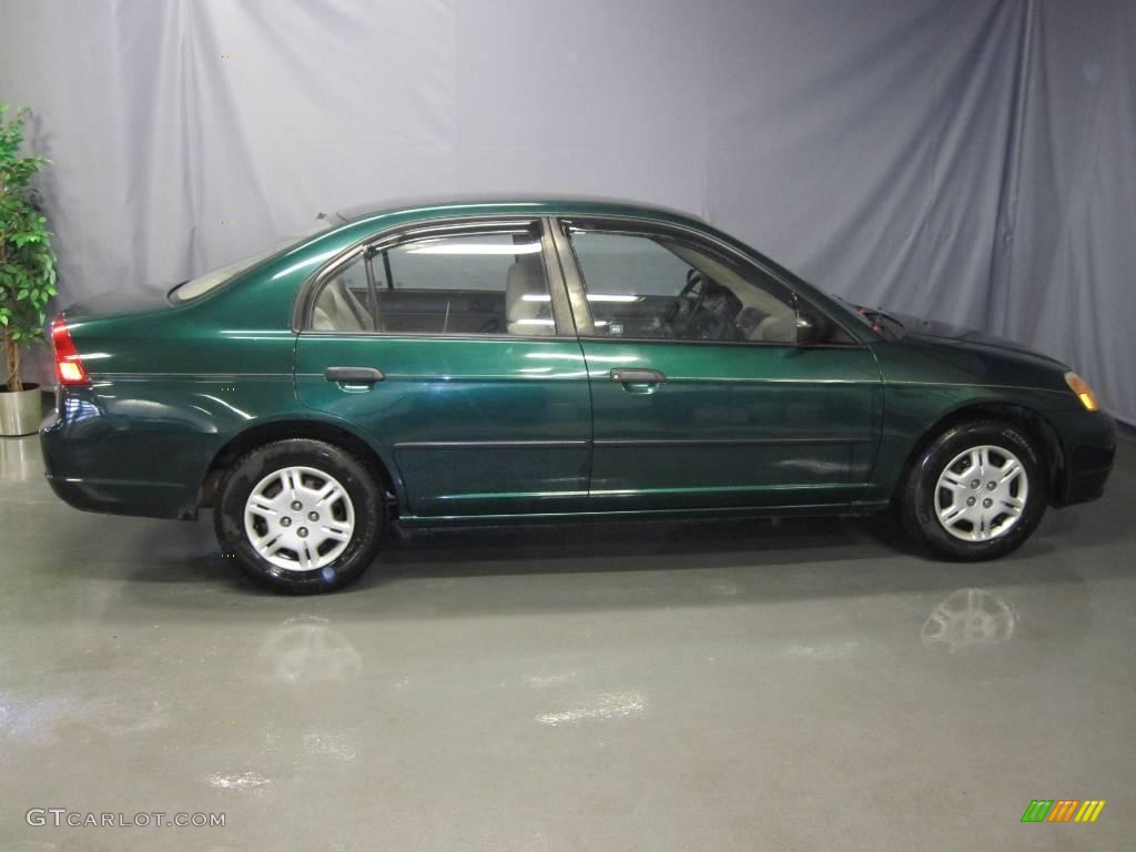 2001 Civic DX Sedan - Clover Green / Beige photo #4