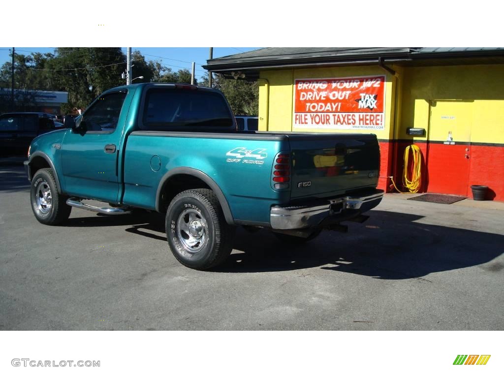 1997 F150 XLT Regular Cab 4x4 - Pacific Green Metallic / Medium Prairie Tan photo #4