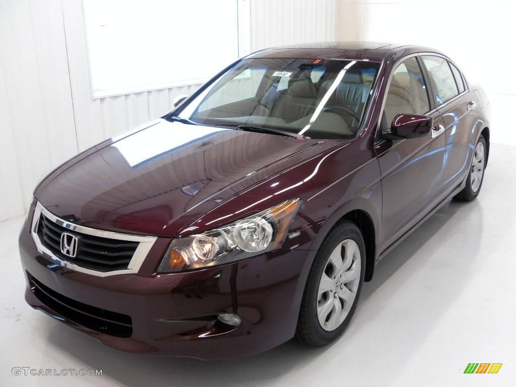 2010 Accord EX-L V6 Sedan - Dark Cherry Pearl / Ivory photo #1