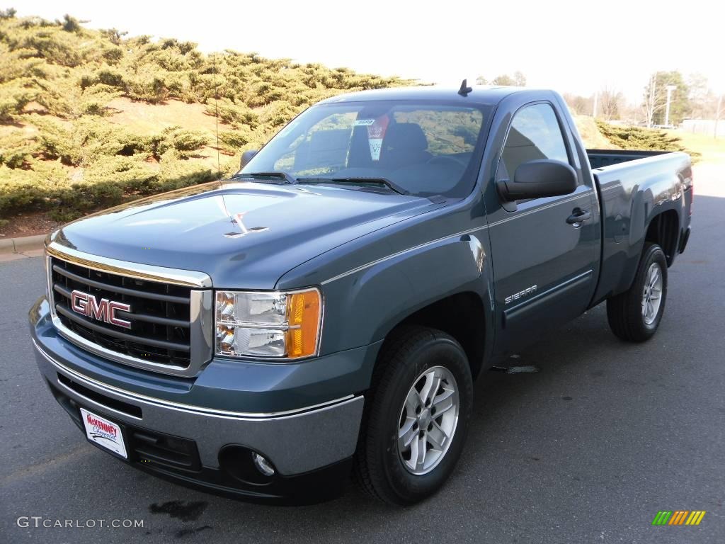 2010 Sierra 1500 SLE Regular Cab - Stealth Gray Metallic / Ebony photo #1