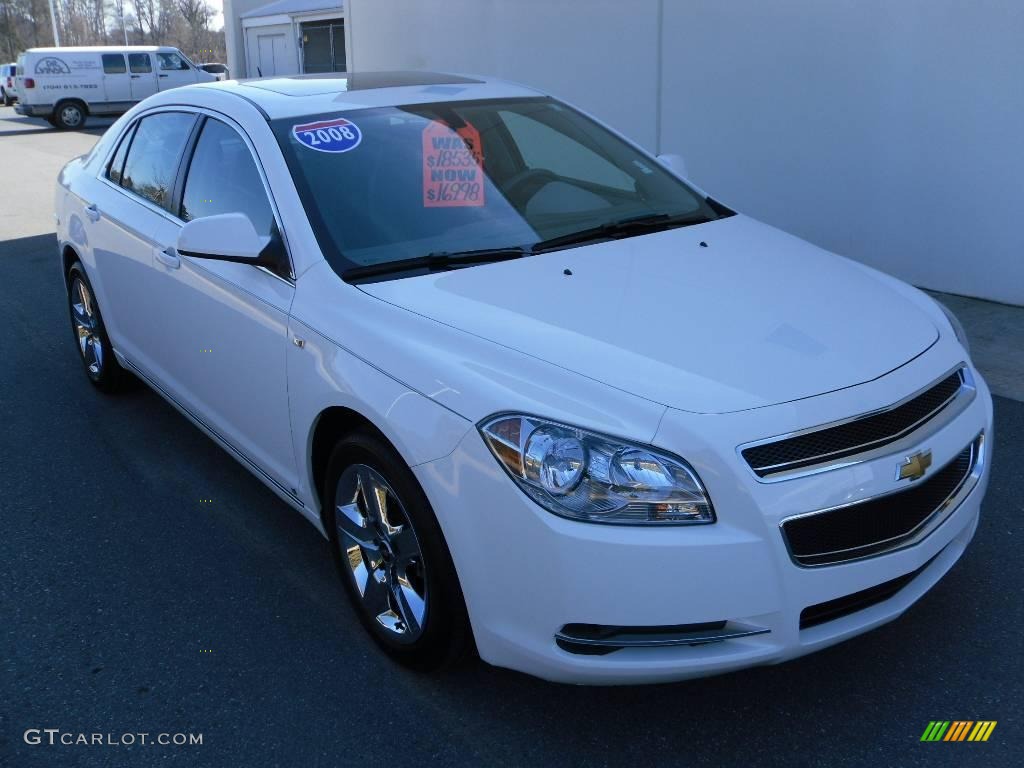 2008 Malibu LT Sedan - White / Titanium Gray photo #5