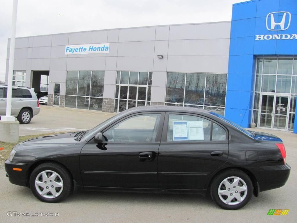 2006 Elantra GLS Sedan - Ebony Black / Gray photo #2