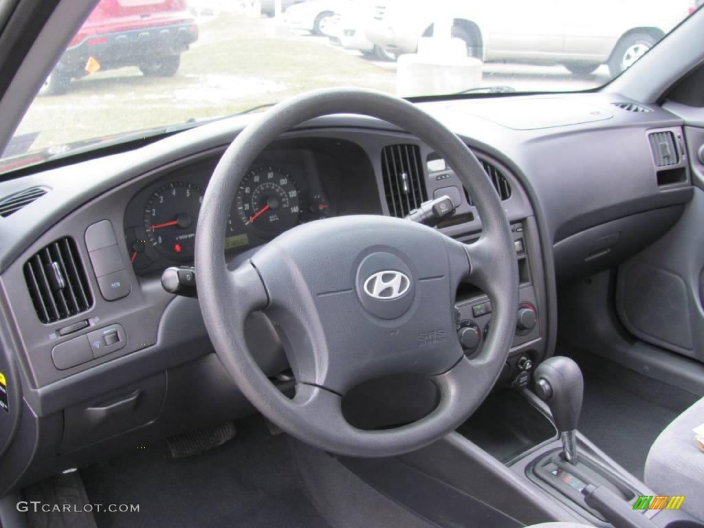 2006 Elantra GLS Sedan - Ebony Black / Gray photo #6