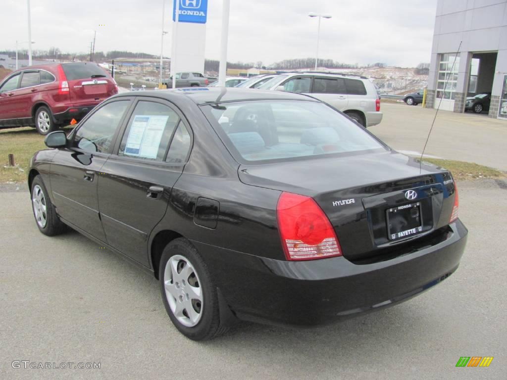 2006 Elantra GLS Sedan - Ebony Black / Gray photo #10