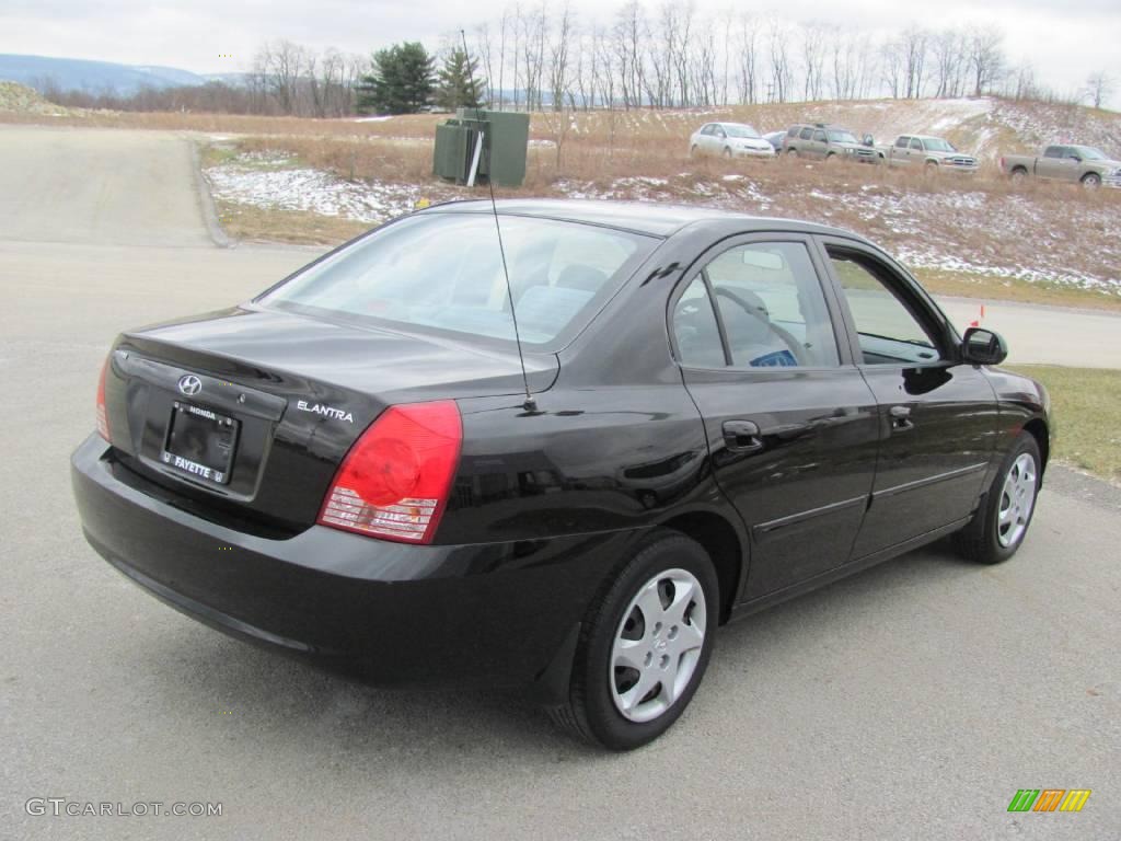 2006 Elantra GLS Sedan - Ebony Black / Gray photo #11