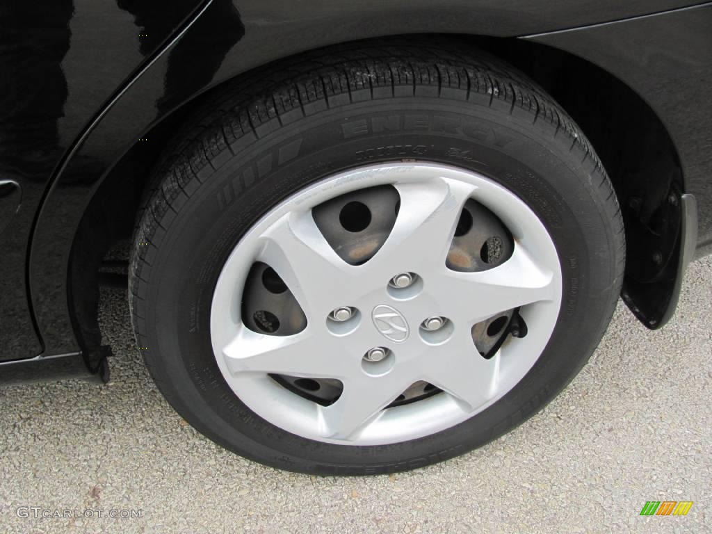 2006 Elantra GLS Sedan - Ebony Black / Gray photo #14
