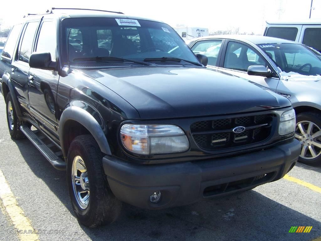 1999 Explorer XLS - Black Clearcoat / Medium Graphite Grey photo #2