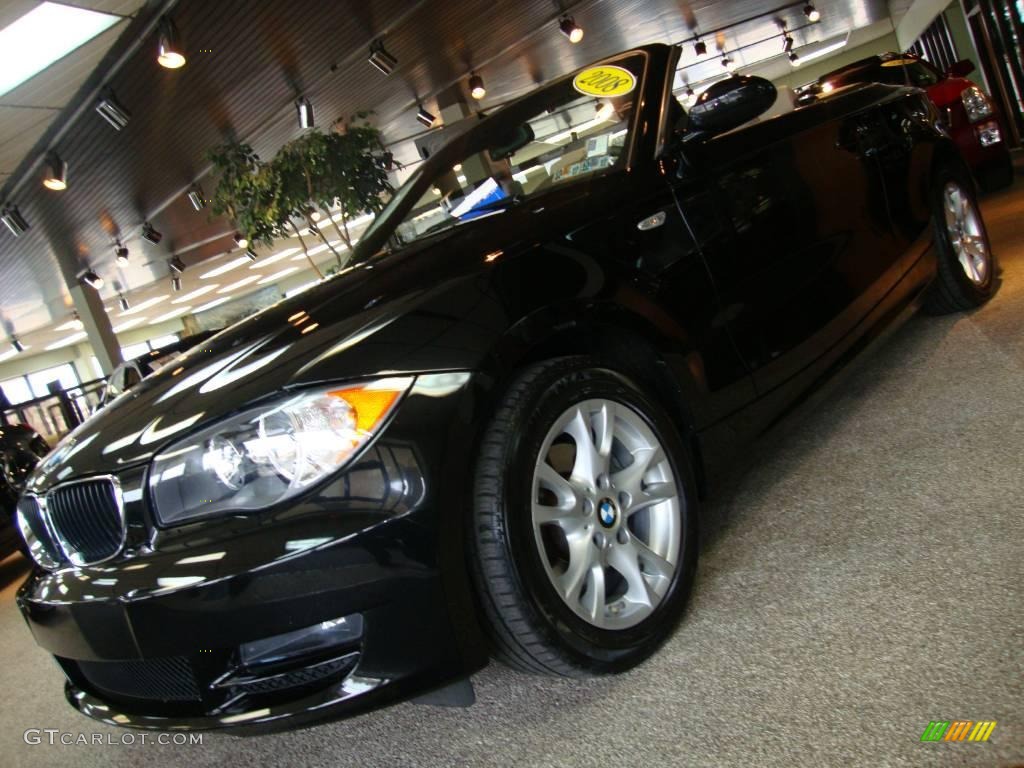 2008 1 Series 128i Convertible - Black Sapphire Metallic / Grey photo #2