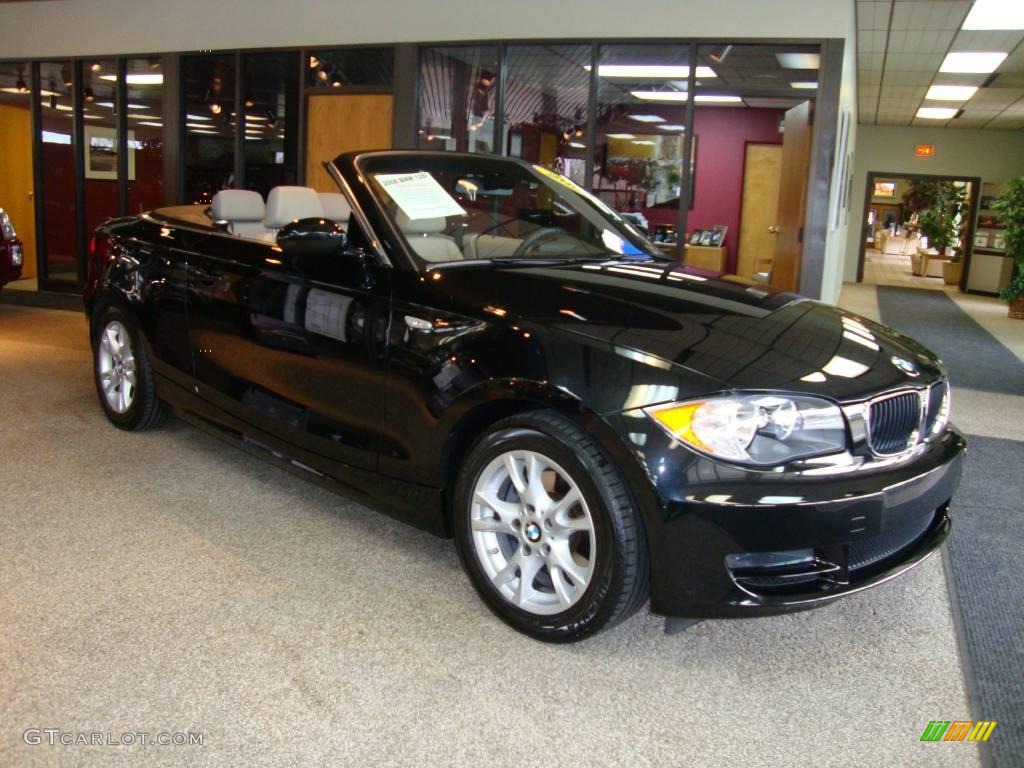 2008 1 Series 128i Convertible - Black Sapphire Metallic / Grey photo #5