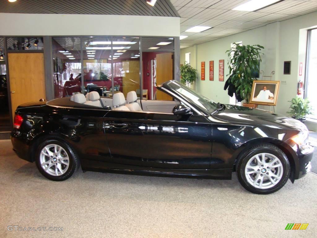 2008 1 Series 128i Convertible - Black Sapphire Metallic / Grey photo #6