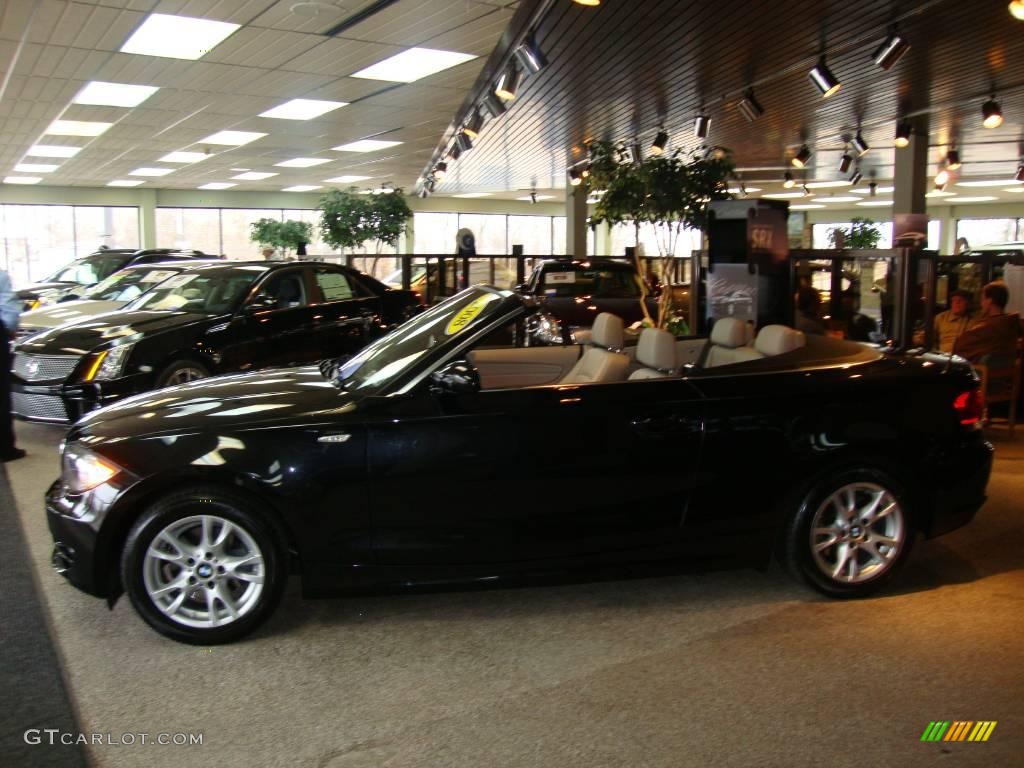 2008 1 Series 128i Convertible - Black Sapphire Metallic / Grey photo #9