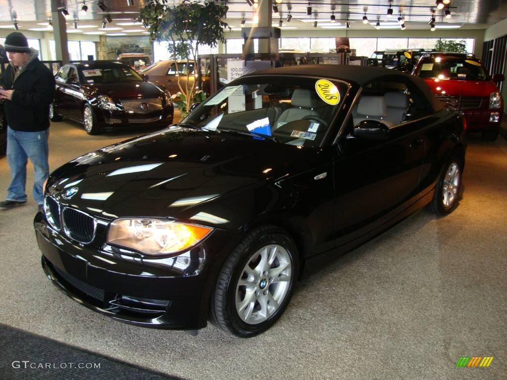 2008 1 Series 128i Convertible - Black Sapphire Metallic / Grey photo #32