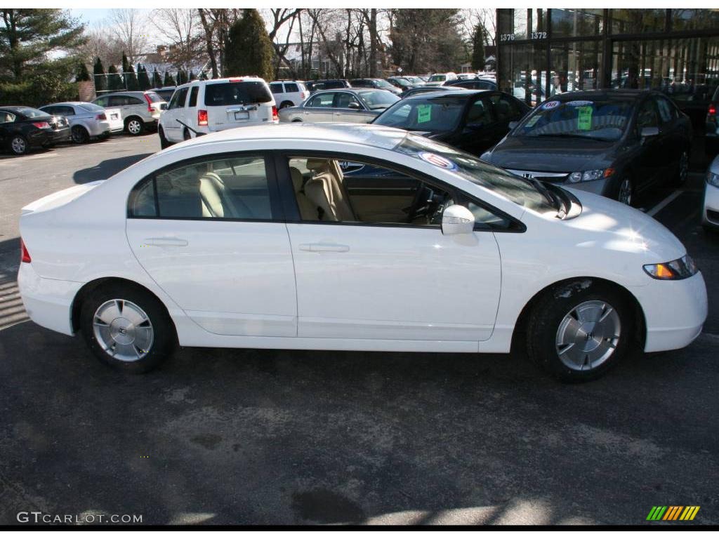 2007 Civic Hybrid Sedan - Taffeta White / Ivory photo #4