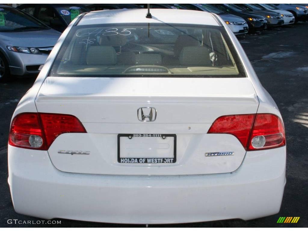 2007 Civic Hybrid Sedan - Taffeta White / Ivory photo #6