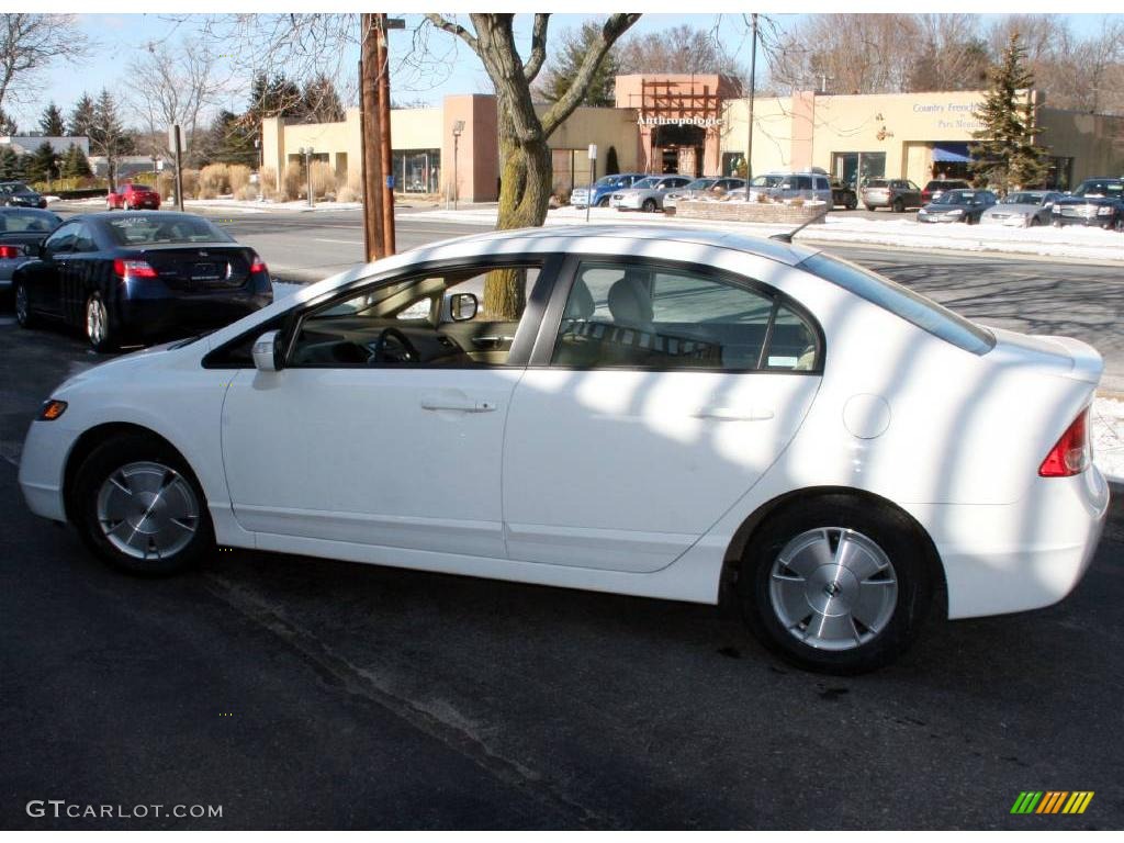 2007 Civic Hybrid Sedan - Taffeta White / Ivory photo #9