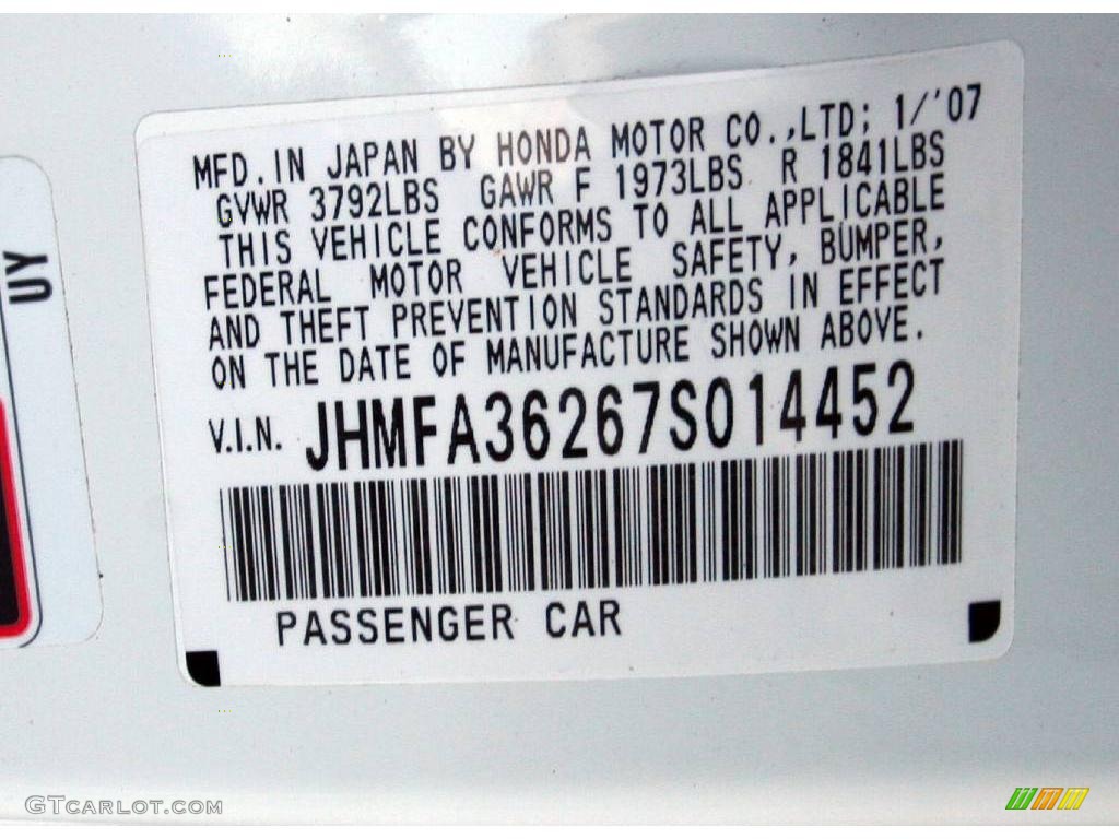 2007 Civic Hybrid Sedan - Taffeta White / Ivory photo #25