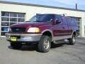 1997 Dark Toreador Red Metallic Ford F150 XLT Extended Cab 4x4  photo #3
