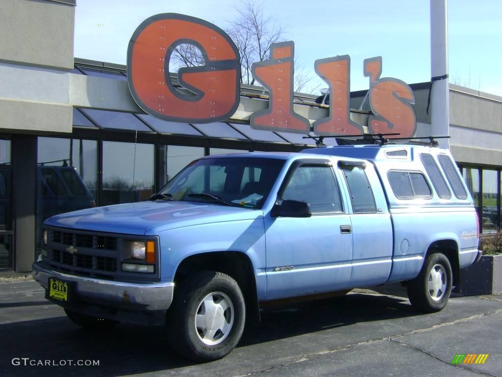 1996 C/K K1500 Extended Cab 4x4 - Light Stellar Blue Metallic / Gray photo #1