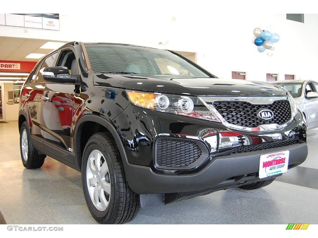 2011 Sorento LX AWD - Ebony Black / Gray photo #10