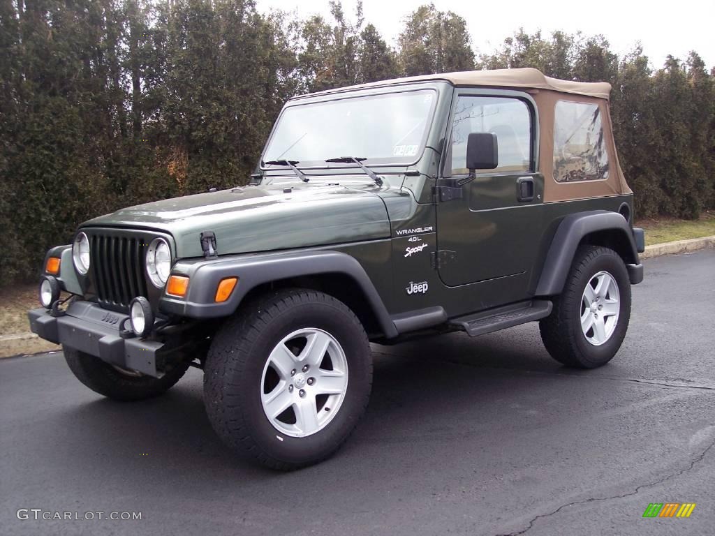 1998 Wrangler Sport 4x4 - Moss Green Pearl / Khaki photo #2