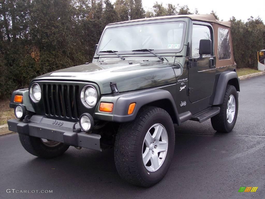 1998 Wrangler Sport 4x4 - Moss Green Pearl / Khaki photo #3