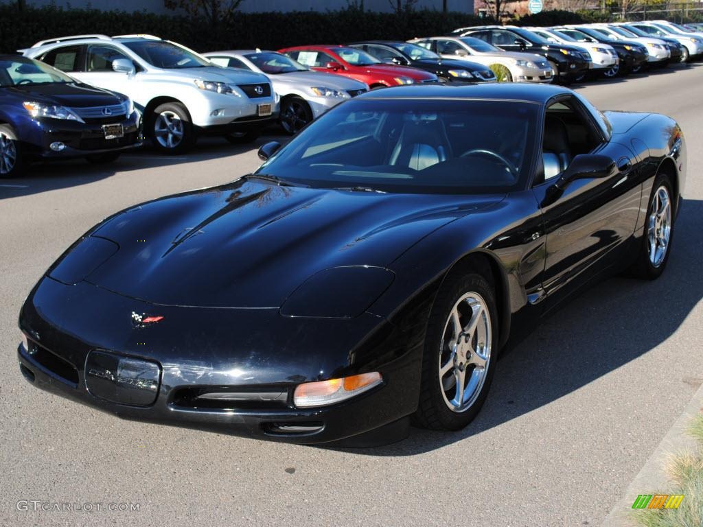 2002 Corvette Coupe - Black / Black photo #9