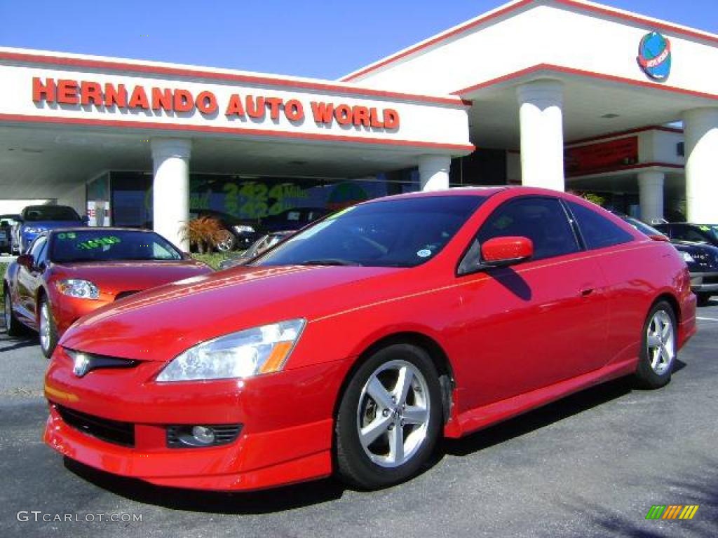 2003 Accord EX V6 Coupe - San Marino Red / Ivory photo #1