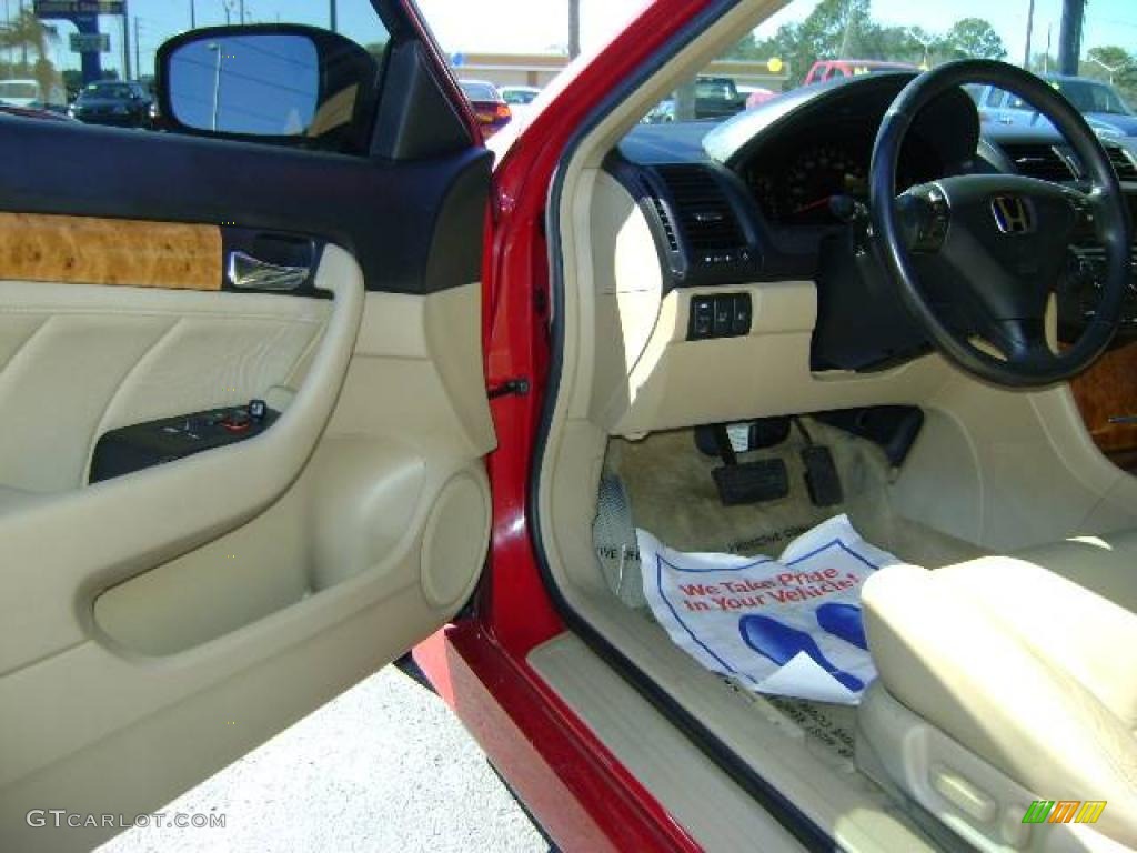 2003 Accord EX V6 Coupe - San Marino Red / Ivory photo #13